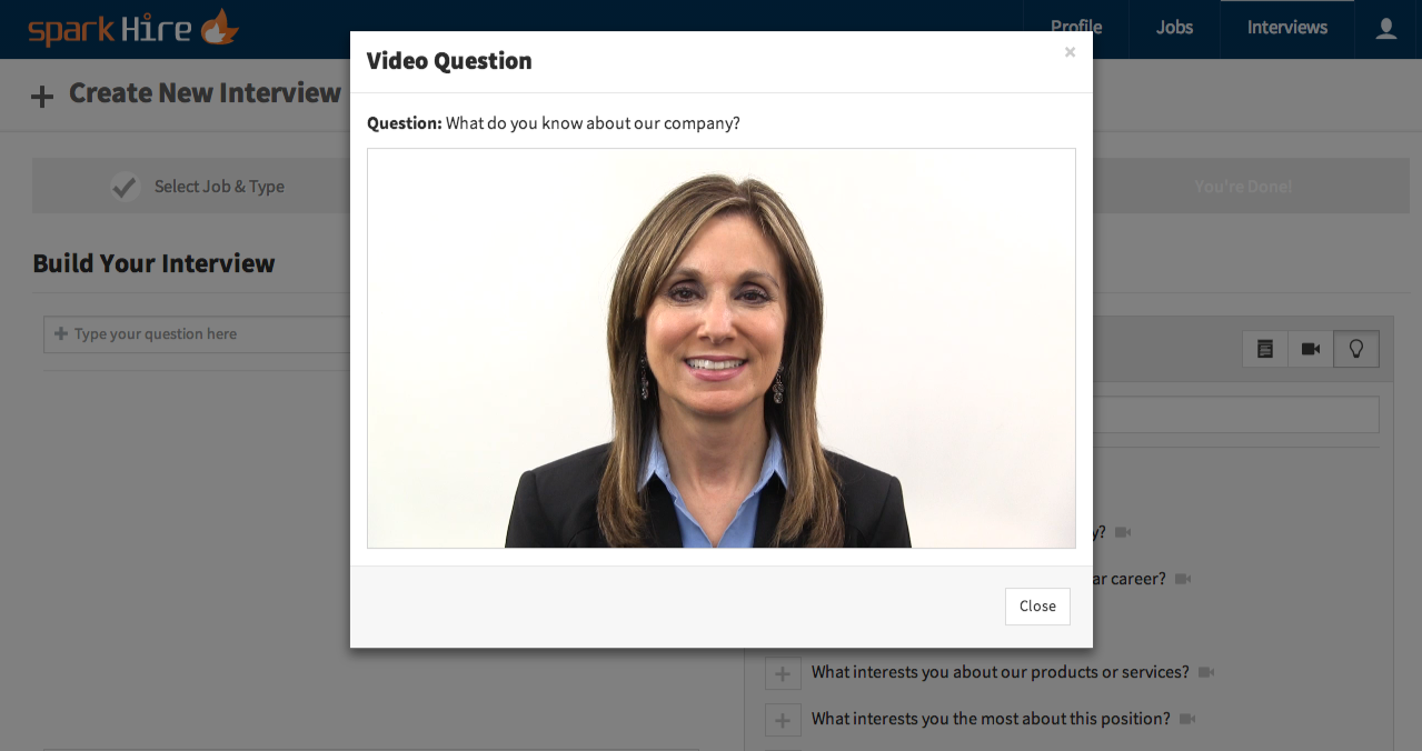 Spark Hire Video Question Feature